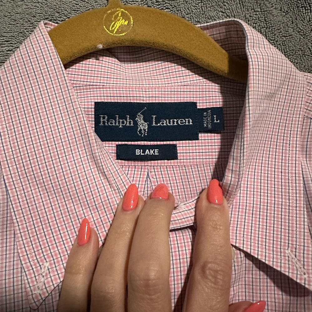 Ralph Lauren Blake Oxford Shirt Pink/Blue Large